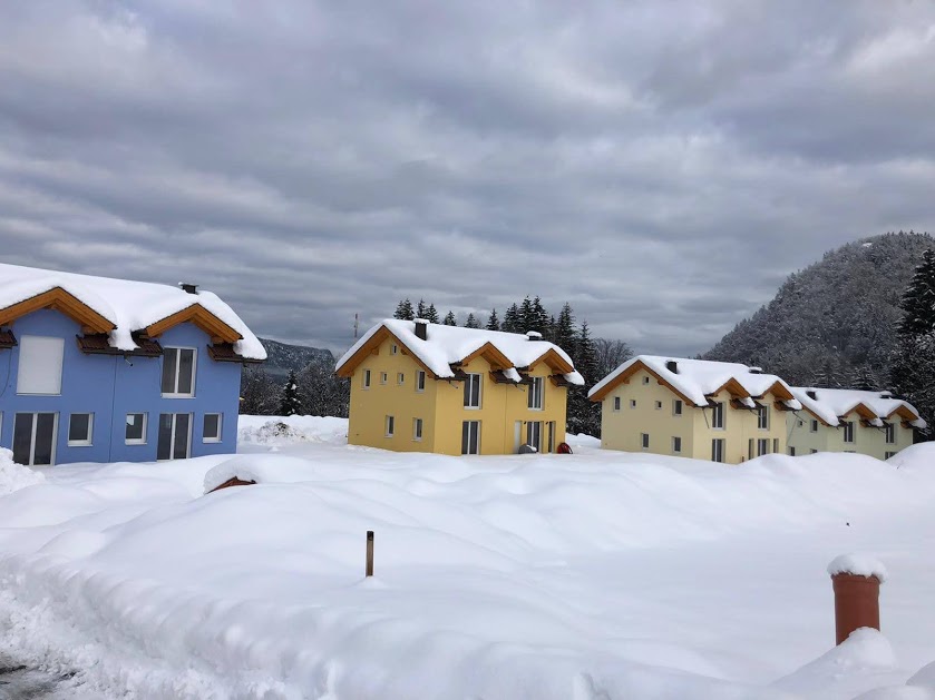 Häuser Seltschach im Bau Winter 2020 Berghaus Edelhirsch