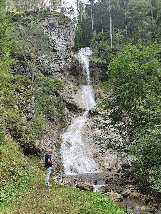 Waterfall on the route to Weissensee Berghaus Edelhirsch