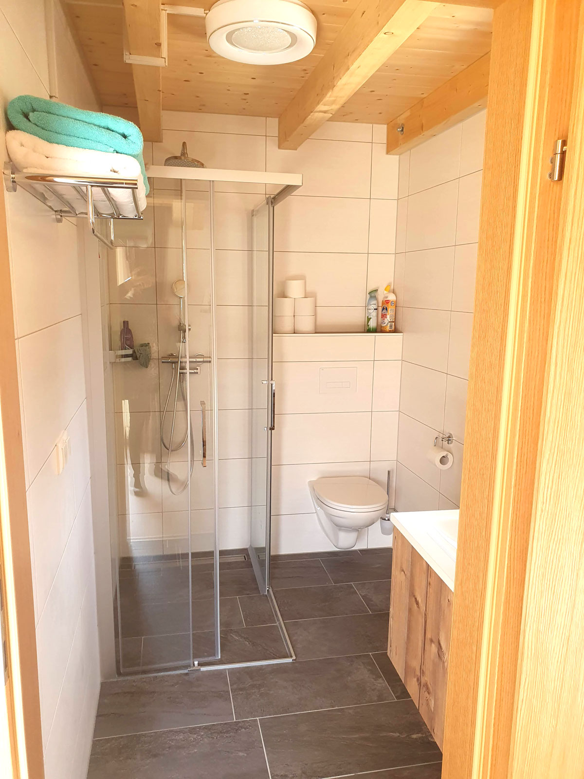 Bathroom 1st floor shower and toilet Berghaus Edelhirsch